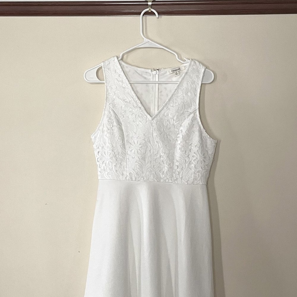 Francesca's Fit-and-Flare Little White Dress (size 4; s)